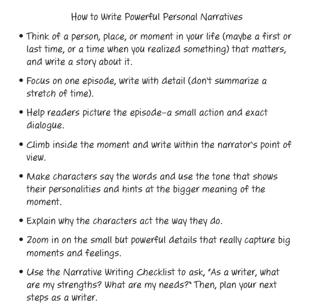 Ways to write a personal narrative